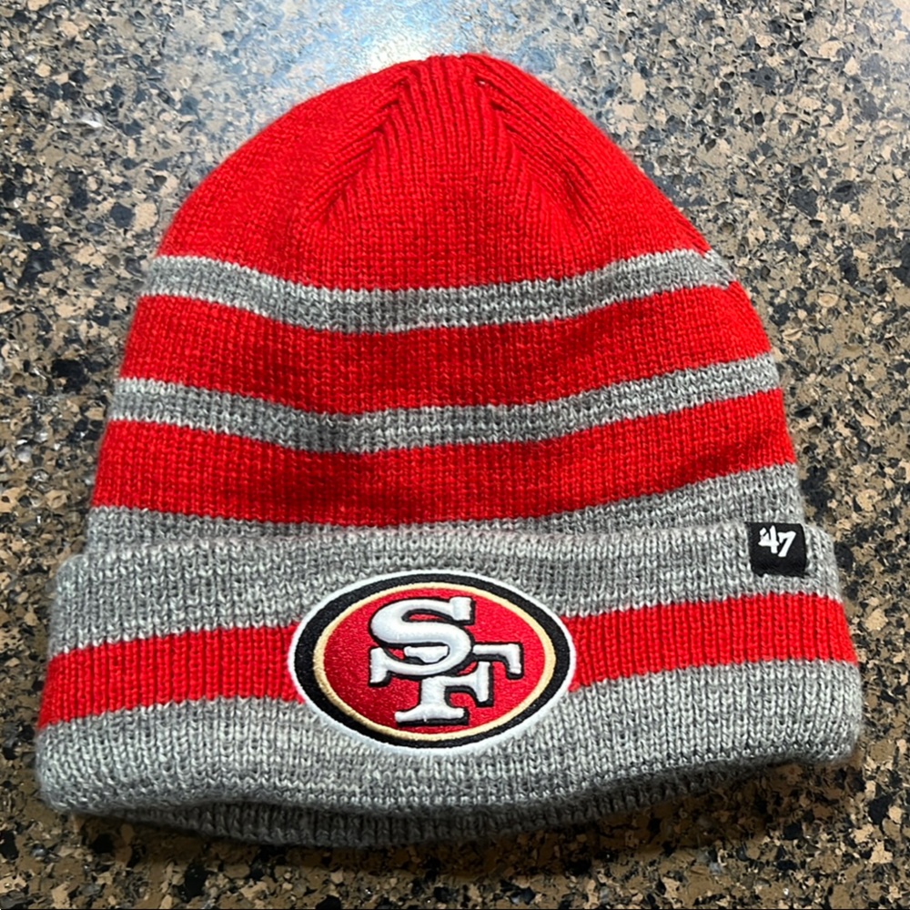 47 Kids Red and Gray Beanie